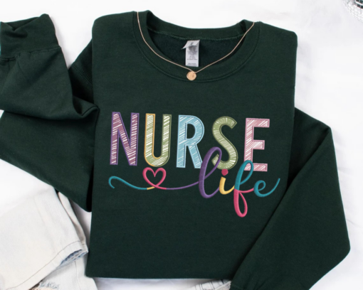 Personalized Nurse Sweatshirt • Custom Comfort Colors® Nurse Sweater • Nursing School Gift • ER Nurse Pullover • Gift for Nurses