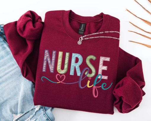 Personalized Nurse Sweatshirt • Custom Comfort Colors® Nurse Sweater • Nursing School Gift • ER Nurse Pullover • Gift for Nurses