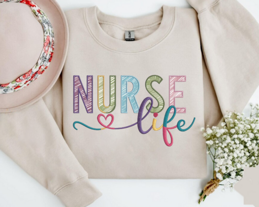 Personalized Nurse Sweatshirt • Custom Comfort Colors® Nurse Sweater • Nursing School Gift • ER Nurse Pullover • Gift for Nurses