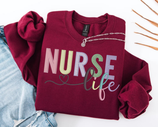 Custom Nurse Sweatshirt • Personalized Comfort Colors® Nurse Crewneck • Nursing School Sweater • ER Nurse Gift • Custom Nurse Pullover