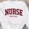 Embroidered Nurse Sweatshirt • Nursing Grad Sweater • Glittery Nurse Graduation Gift • Custom Nurse Pullover Sweatshirt