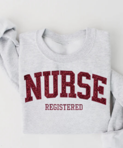 Embroidered Nurse Sweatshirt • Nursing Grad Sweater • Glittery Nurse Graduation Gift • Custom Nurse Pullover Sweatshirt