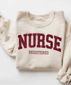 Embroidered Nurse Sweatshirt • Nursing Grad Sweater • Glittery Nurse Graduation Gift • Custom Nurse Pullover Sweatshirt